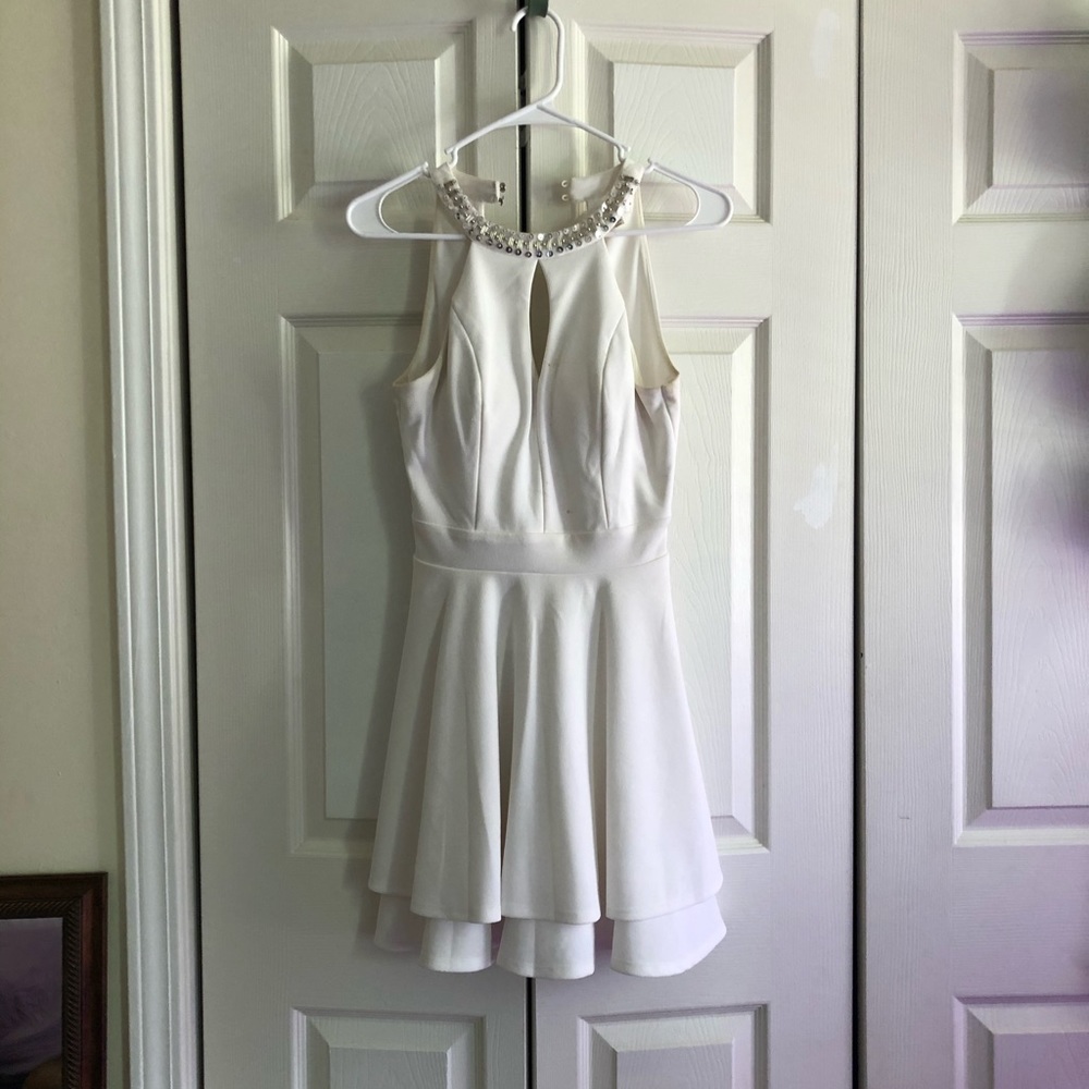 White homecoming style dress